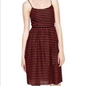 J. Crew stripe Derby red and black dress size 0